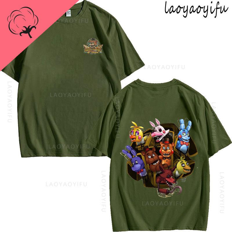 Five Nights At Freddys Theme 100Cotton Printed Fashion Mens Womens Fashion Summer TShirt Shortsleev High Quality Oneck