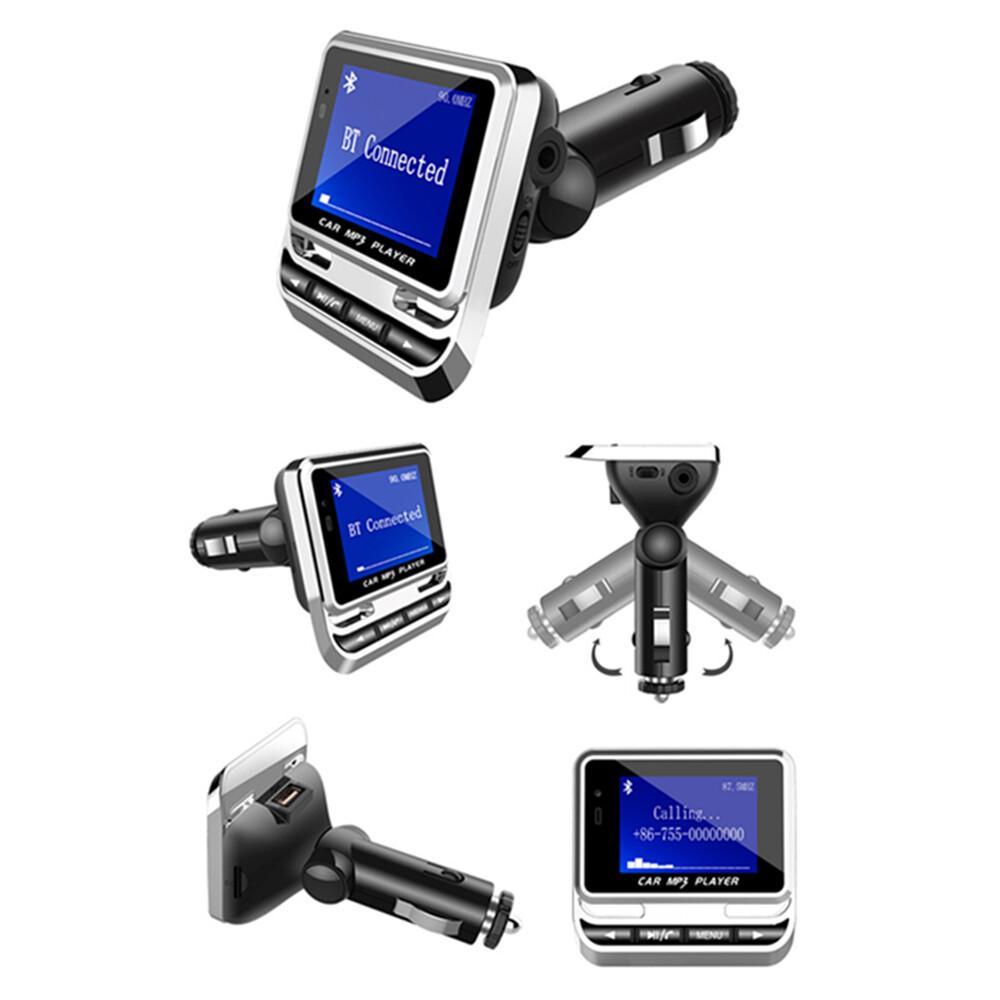 1.4" LCD Car FM Transmitter MP3 Player Bluetooth 5.0 Hands-Free Aux Kit + Remote
