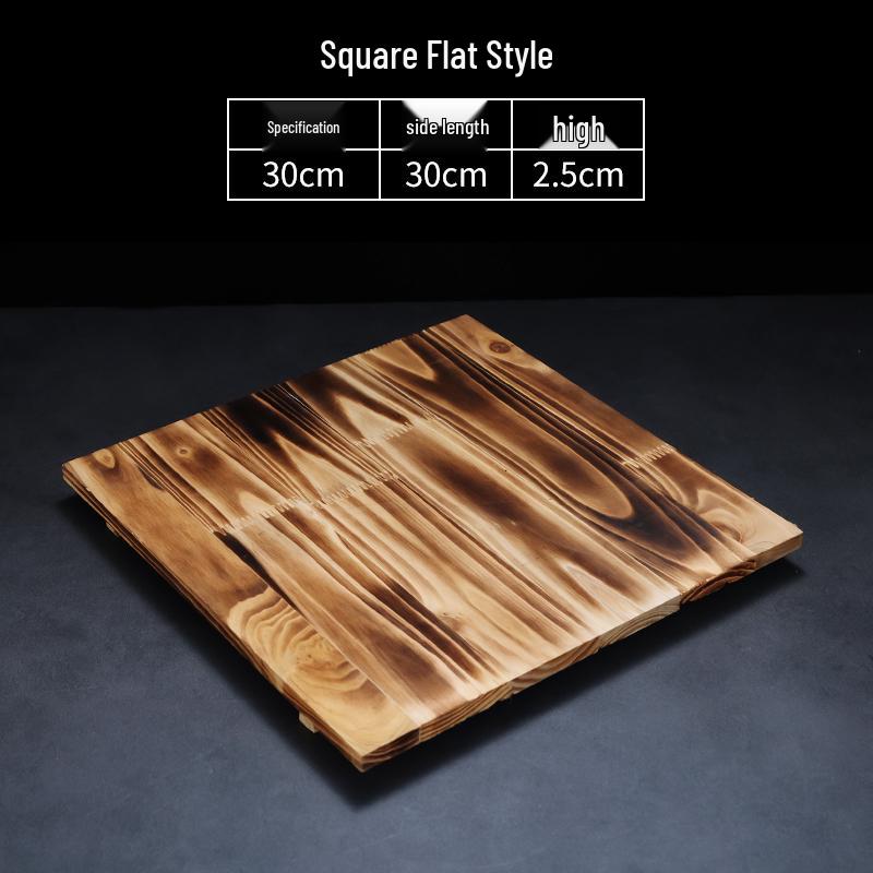 High-Temperature Resistant Fir Wood Heat Insulation Tray for Clay Pot Grilling