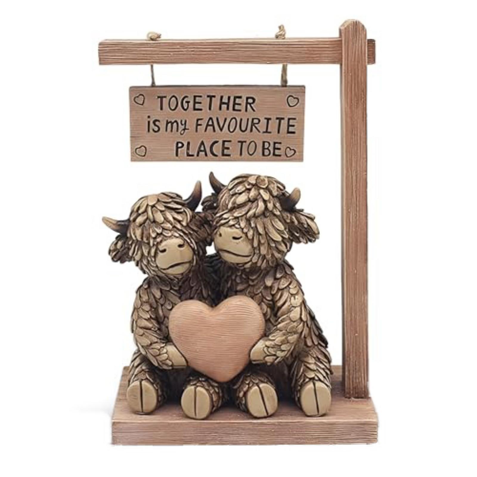 

Lesser & Pavey Hughie Cows Together Figurines Statues For Home Decor | Ideal Ornaments Friendship Gifts For Women & Men | Table Centerpiece one size