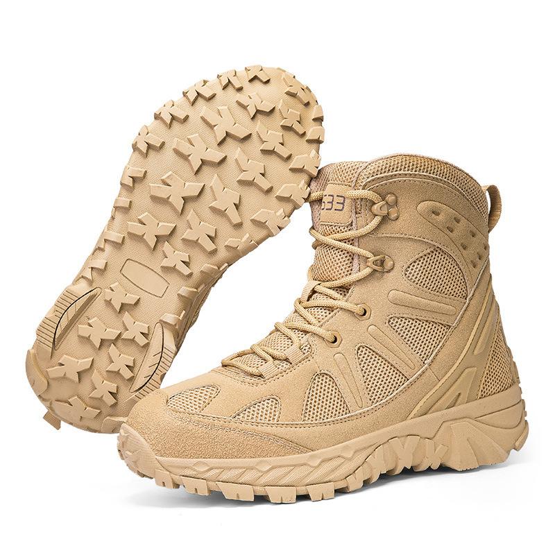 New Tactical Boots Men's Large Size Breathable Non-slip Wear-resistant Outdoor Camping Jungle Desert Training Hiking Shoes