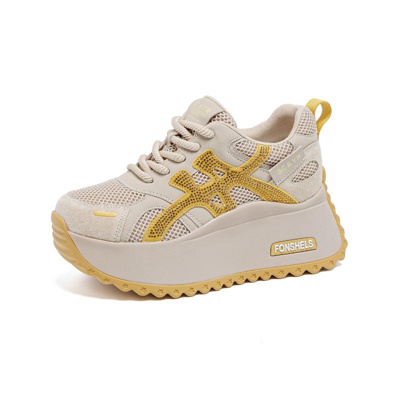 Small Shoes Spring and Autumn New Fashion Casual Mesh Breathable Thick Sole Height Increase Women's Shoes