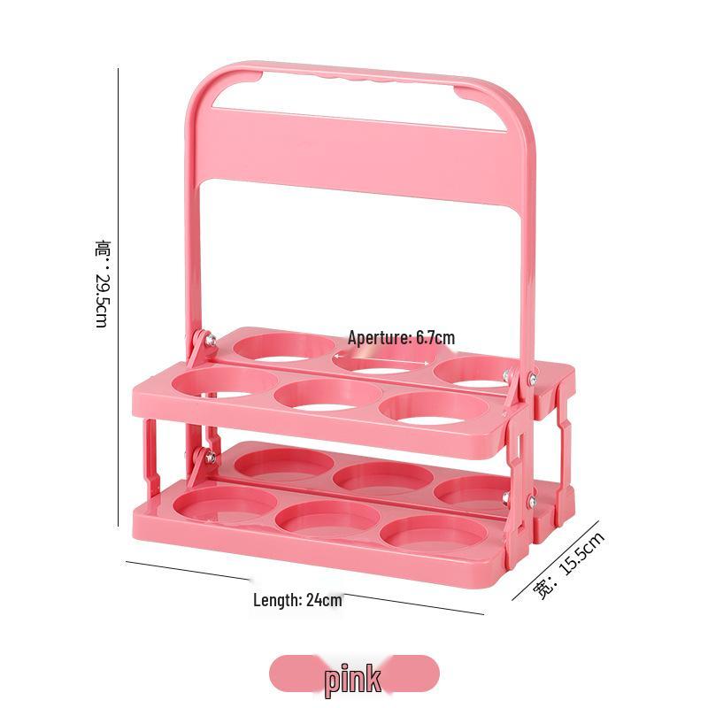 Compact Plastic Foldable Wine & Beverage Holder - 6-Bottle Capacity