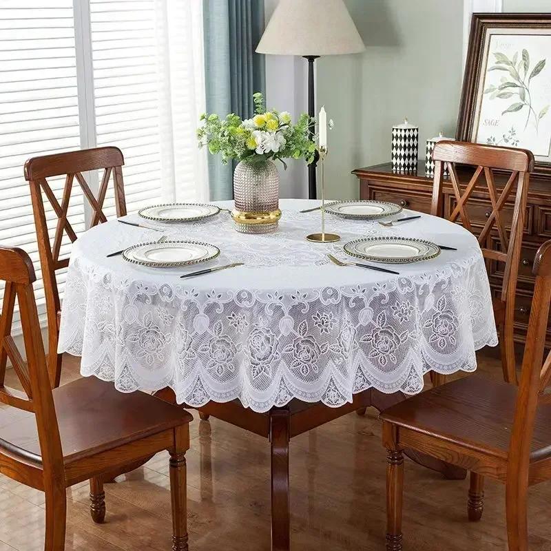 Pvc Round Table Waterproof Oil Proof Table Cloth Hot Stamping Coffee Tea Table Mat Hotel Anti Fouling Tables Towel Covers