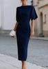 Autumn, elegant temperament, waist and thin medium and long dresses for women