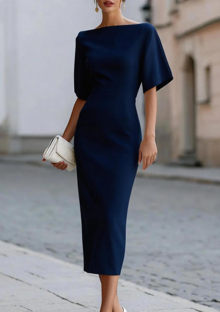Autumn, elegant temperament, waist and thin medium and long dresses for women