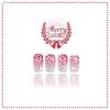 Durability ABS Press On Nail Pack of 24 Red White Snowflake Christmas Fake Nail Easy Application for Long Last Wear