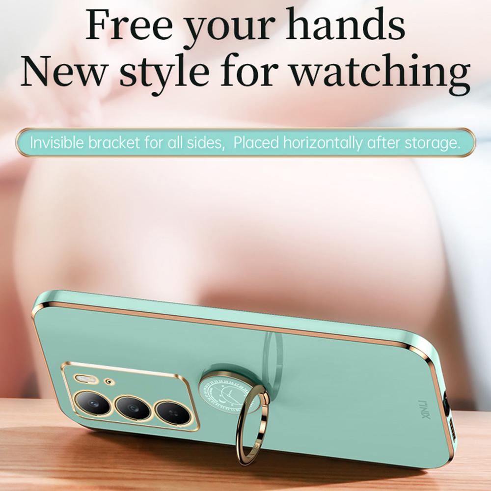 XINLI For Realme C75 4G Case Ring Kickstand Electroplating TPU Phone Cover