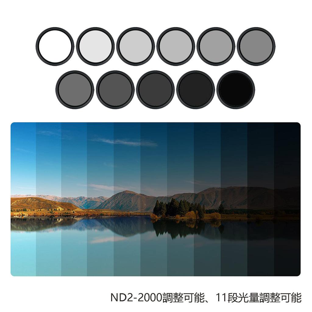 JJC Variable ND Neutral Density Adjustable Compatible with Fujifilm XC Nikon DX Canon 24mm EF 50mm and Other and Thin Frame Filter Protective Case