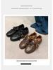 Women's 2025 Genuine Leather Retro Lace-up Ballet Flats with Metal Buckle and Soft Sole