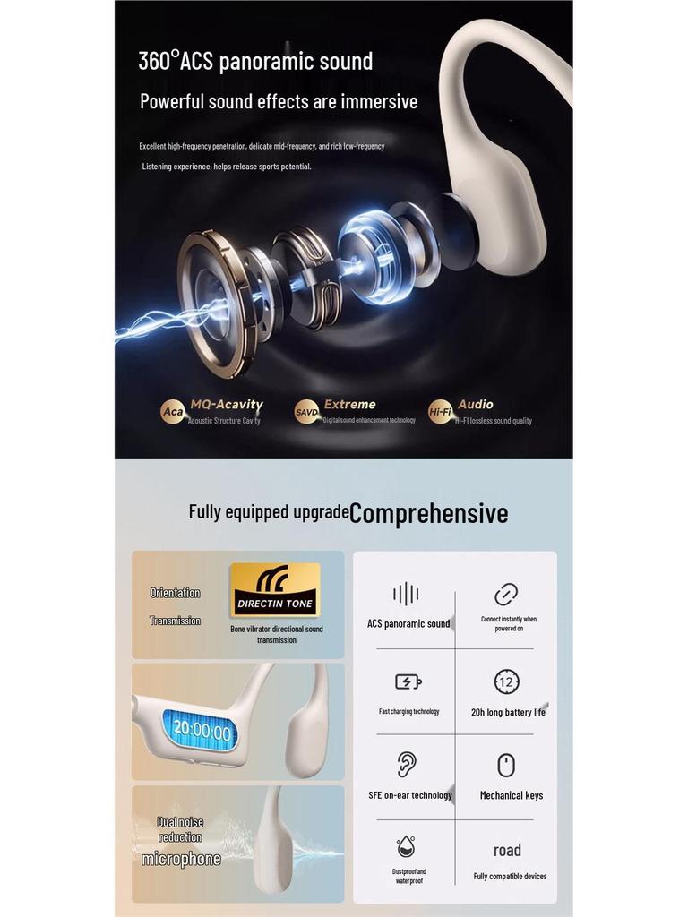 Waterproof Bluetooth Bone Conduction Sports Headset with Long Battery Life