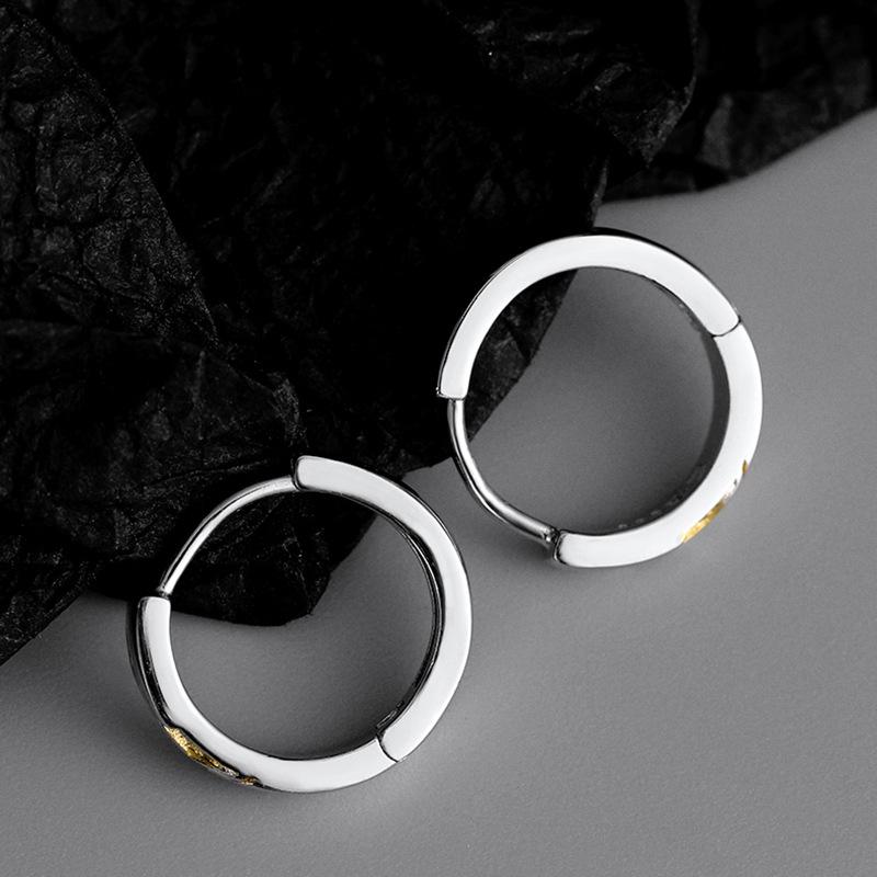 Gold-Plated Men's Stud Earrings - Trendy, Handsome, Light Luxury Ear Cuffs