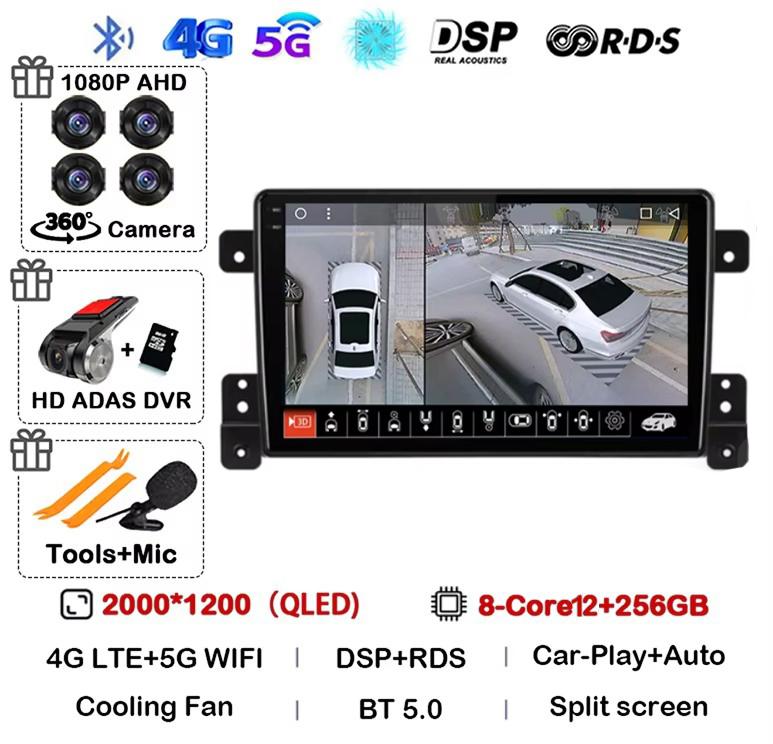 Android 14 Carplay Auto 4G+WiFi DSP For Suzuki Grand Vitara 2005-2015 Car Radio Multimedia Video Player GPS Head Unit Stereo BT