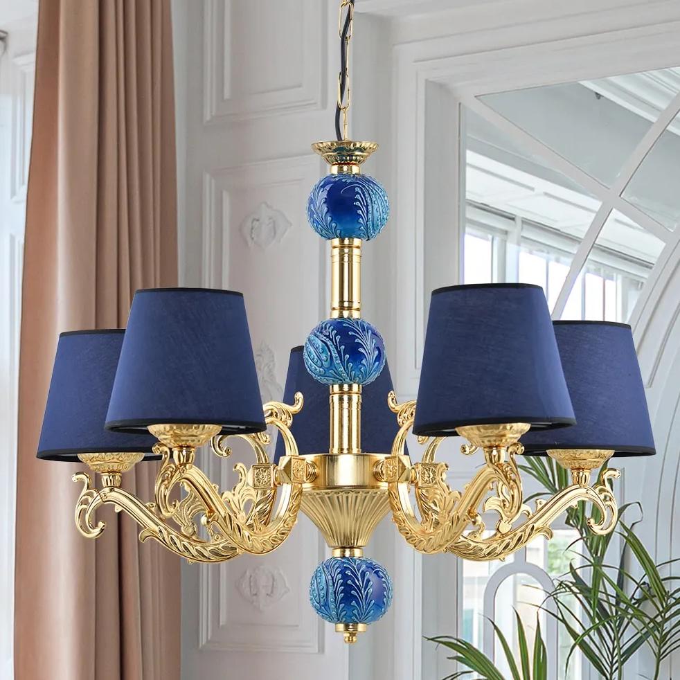 

Роскошная и современная люстра из 5 предметов синий