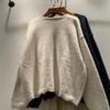Women's Floral Applique V-Neck Loose Warm Cardigan Coat - Autumn/Winter Mori Girl Style