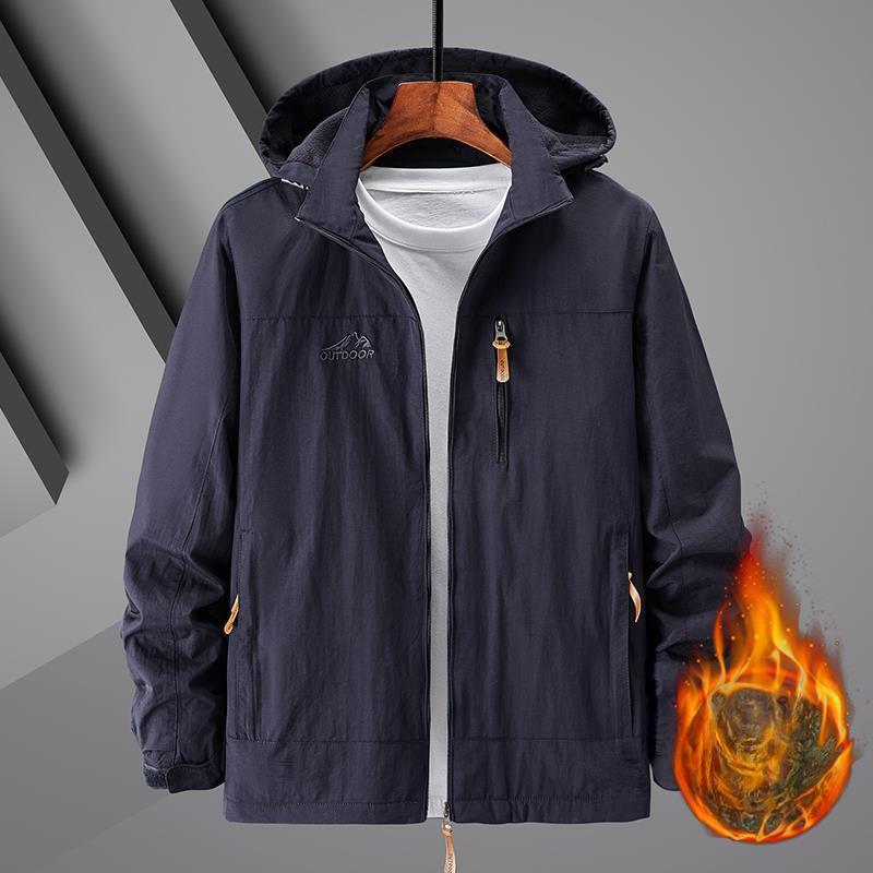Giacca Casual da Esterno in Velluto Invernale da Uomo Giacca da Uomo Mezza Età Antivento Impermeabile Traspirante