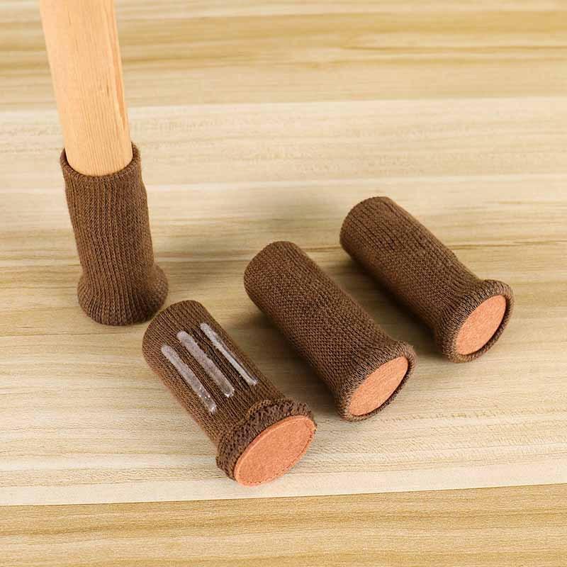 4 pezzi/set Calzini Silenziosi in Maglia per Gambe di Mobili Calze Elastiche per Piedi Protezioni per Pavimenti con Pastiglie Antiscivolo Copri Piedi Spessi per Sedie