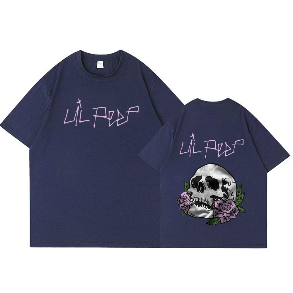 Rapper Lil Peep Cry Baby Skeleton Tshirt Unisex Women Clothing Fashion Vintage Hip Hop Oversized Tshirts Gothic Harajuku T Shirt