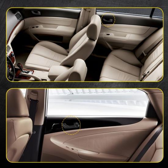 Interior Door Handle For Hyundai 2008-2010 Sonata Set 2 of Rear Black Plastic