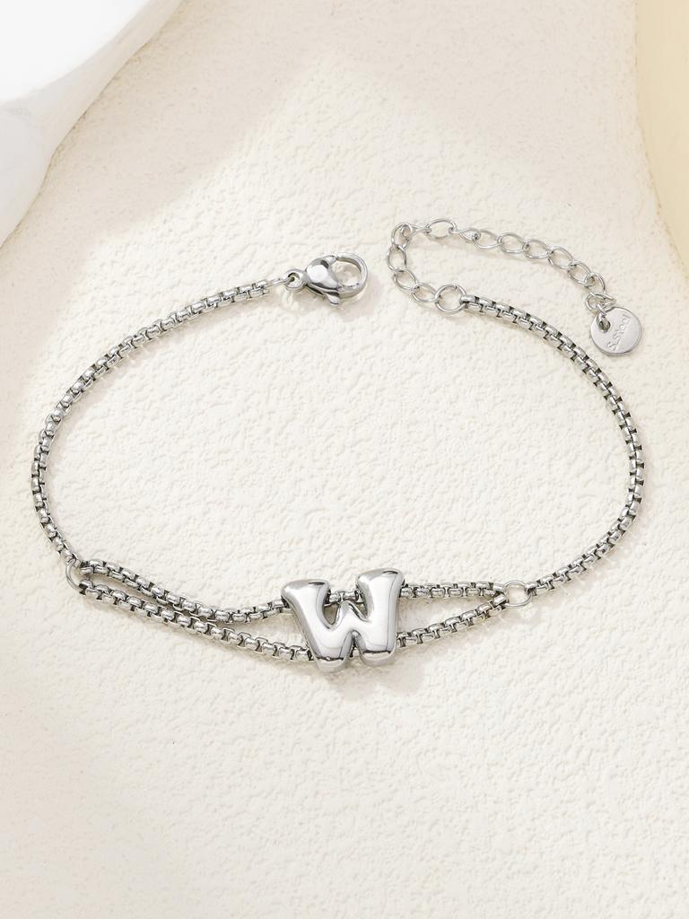 New stainless steel wholesale 26 English letters double-layer ring gold-plated bracelet