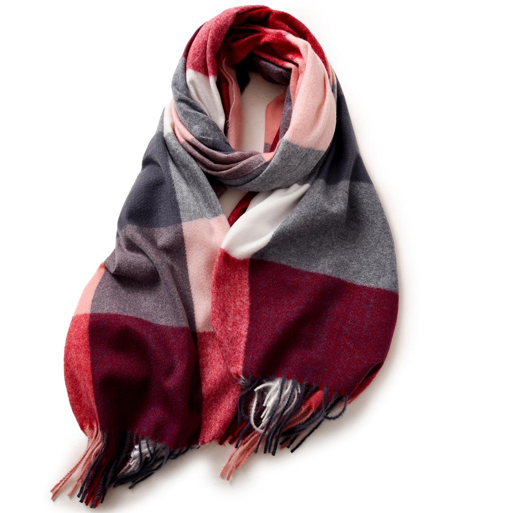 Plaid scarf women's autumn and winter imitation cashmere warm scarf office shawl with high-end scarf women's winter