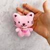 Plush Cat Keychain With Sparkling Embellishments For Kids And Teens