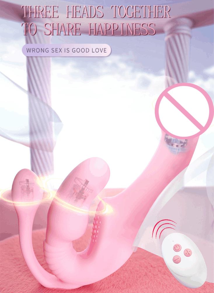 Kabelloser 3-in-1-Dildo-Vibrator, Sexspielzeug für Frauen, Klitorisstimulator, Fernbedienung, leistungsstarker weiblicher Masturbator, Spielzeug für Erwachsene