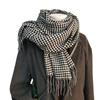 Houndstooth Scarf for Women Winter New Black and White Tassel Korean Version Versatile Warm Student High End Scarf