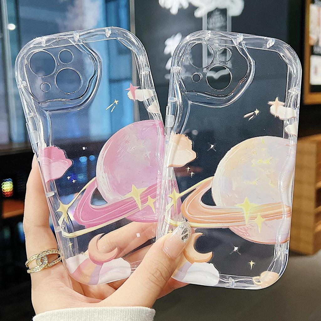 Roztomilé silikonové pouzdro pro Xiaomi Redmi Note 13 12 11 Samsung A54 A24 A14 Oppo A78 A58 A38 Infinix Note 30 Pro Funda Planet Saturn Cover Soft TPU Bumper