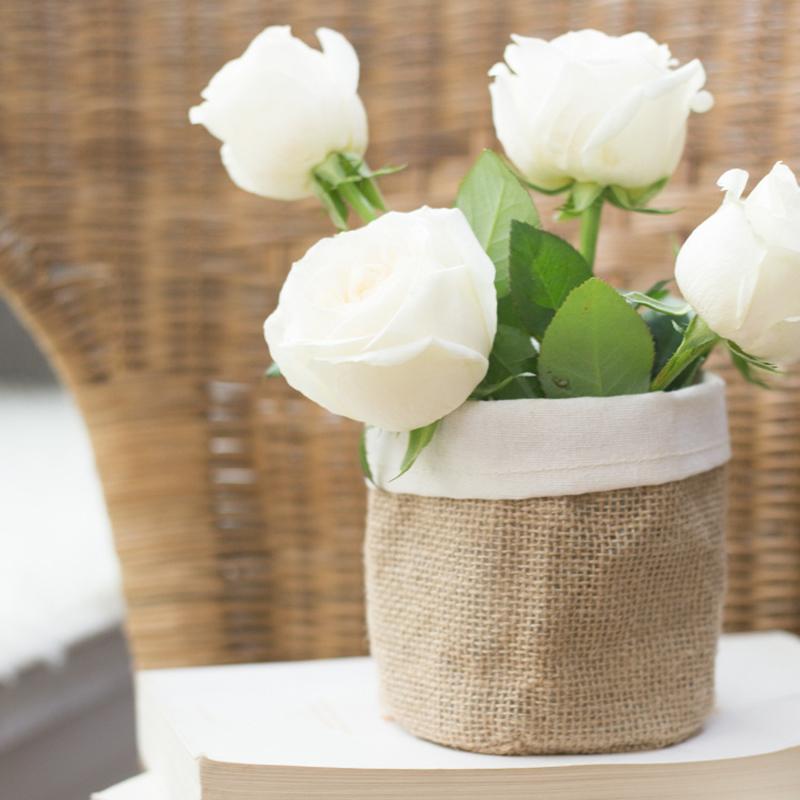 Retro Kraft Paper Flower Basket Desktop Makeup Washable Fabric Storage Basket Flower Pot Cover Pen Holder Home Supplies