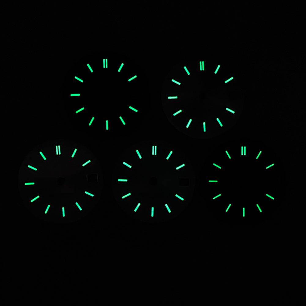 NH35 29mm No Logo Watch Dial fit NH35A NH36 Movement Sterile Window Green Luminous 3.0/3.8 o'clock crown Watch Dial Parts