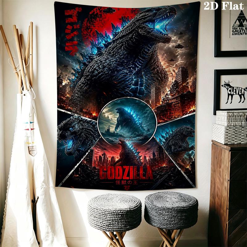 Godzilla Monsters Tapestry Background Cloth Wallmounted Background Cloth Christmas Gift Wall Decoration