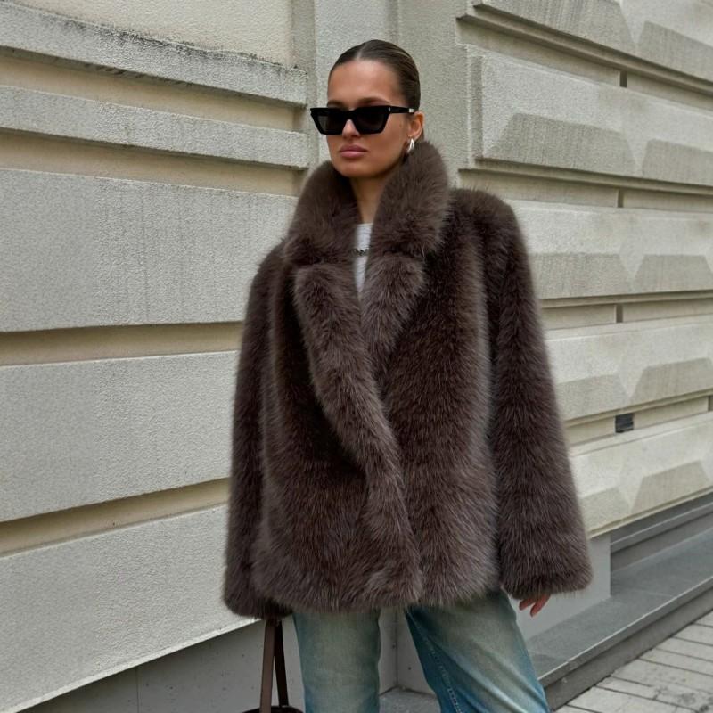 Womens Faux Fur Coat Winter Oversized