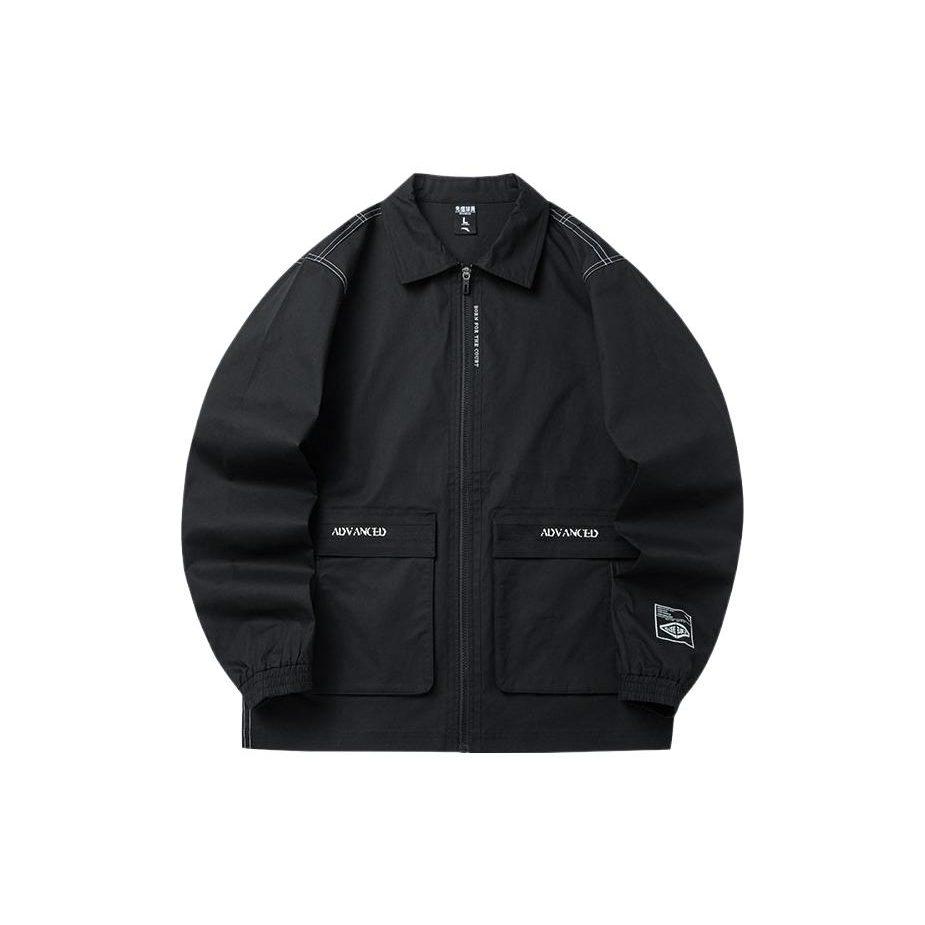 ANTA Basketball Collection Jackets Men's Black Lapel Moderate Other 952221610-2