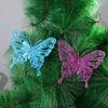 Christmas Butterflies Xmas Tree Ornaments Single Layer Gold Powder Glitter Artificial Flower DIY Crafts Christmas Tree Decor