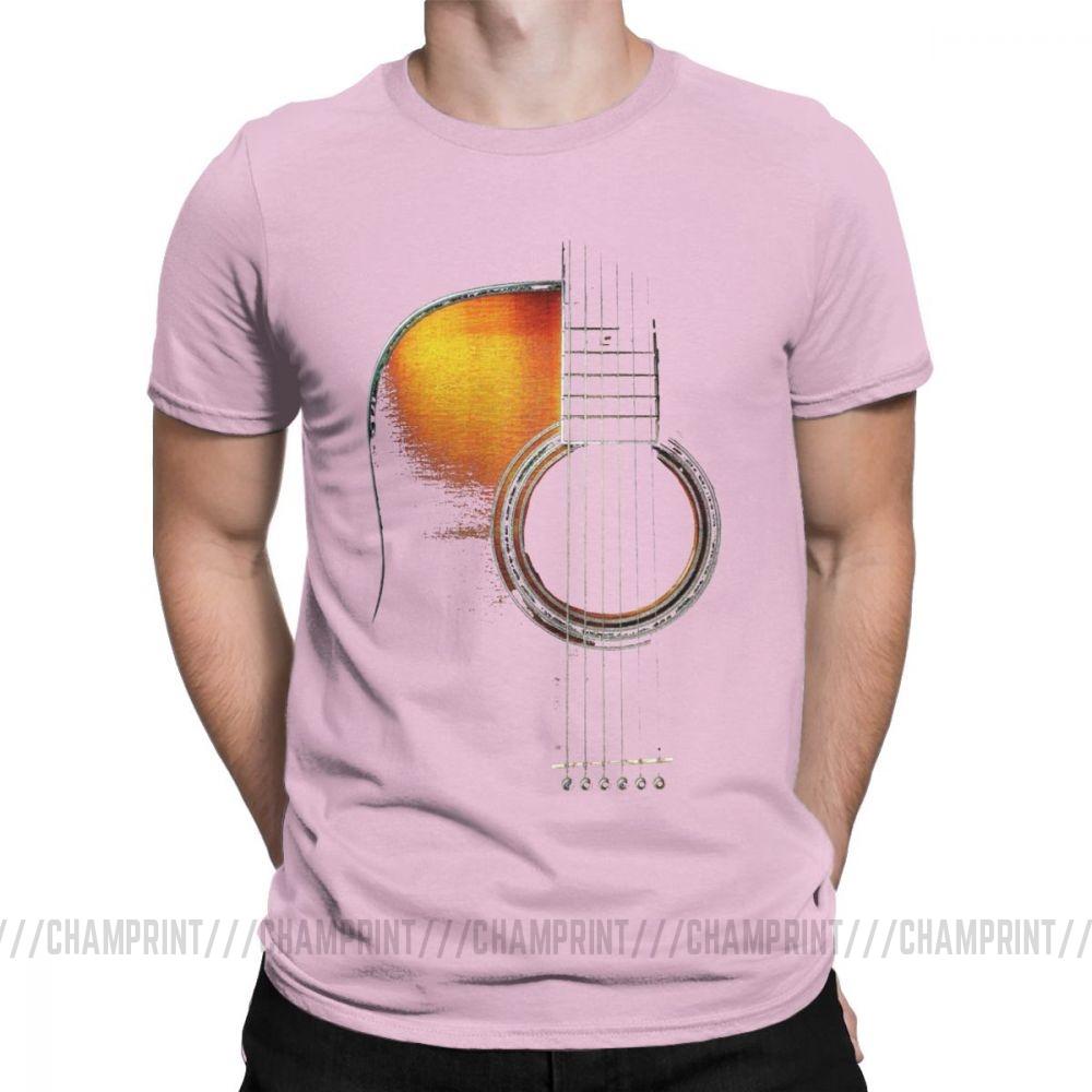 Men T Shirt Acoustic Guitar Hi Lite Music Vintage 100 Cotton Tees Short Sleeve T