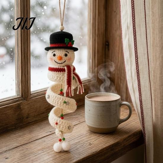 Christmas Stocking Fillers for Crafters Spiral Crochet Kit, DIY Snowman Santa Craft Festive Decoration Making Kit Handmade Hanging Ornament
