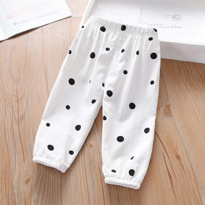 Children's Clothing Girls' Leggings Summer Thin Fit Children's Cotton Nine Quarter Pants Breathable Mosquito Proof Pants