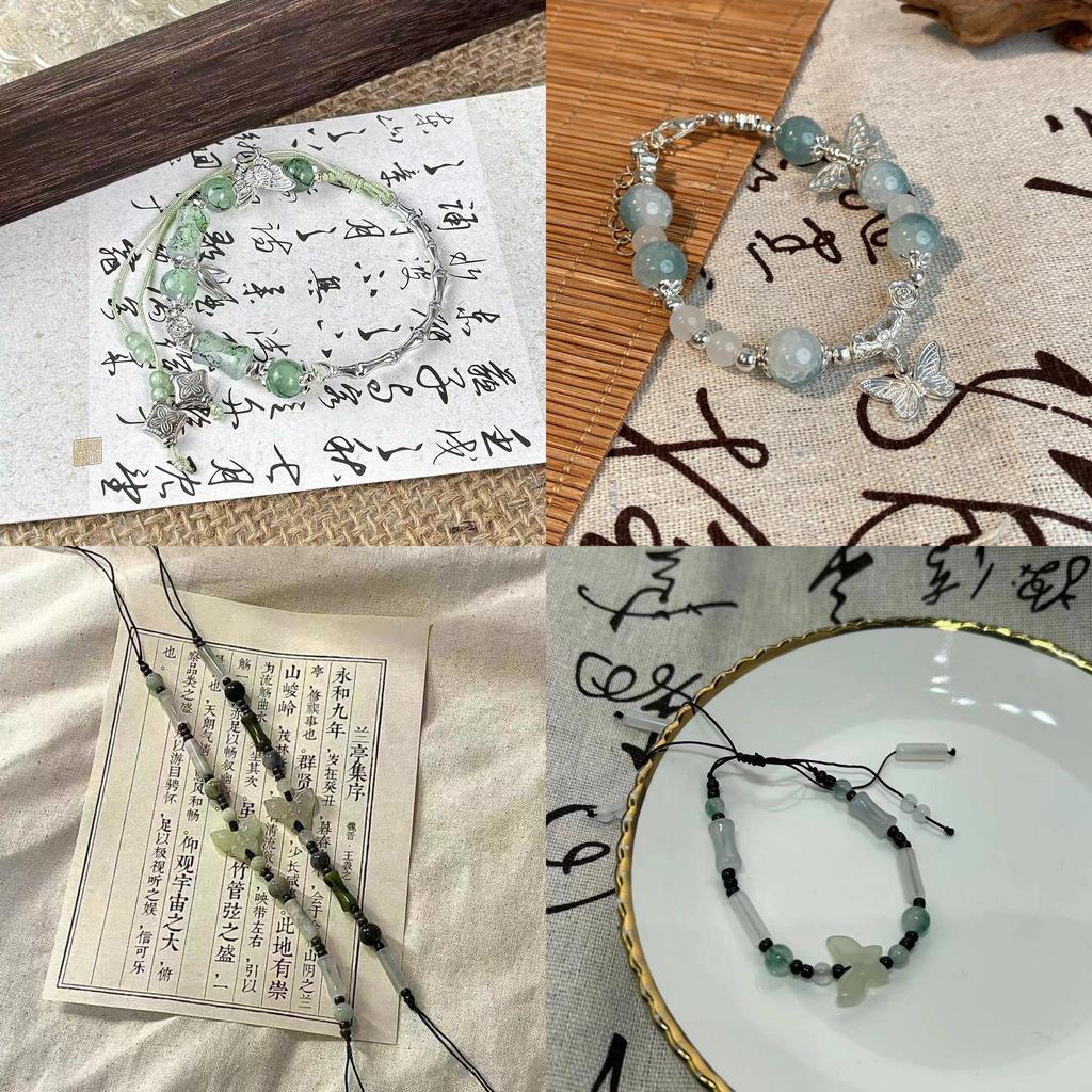 Elegant New Chinese Style Butterfly Resin Bracelet Handmade Luxurious Design For Women