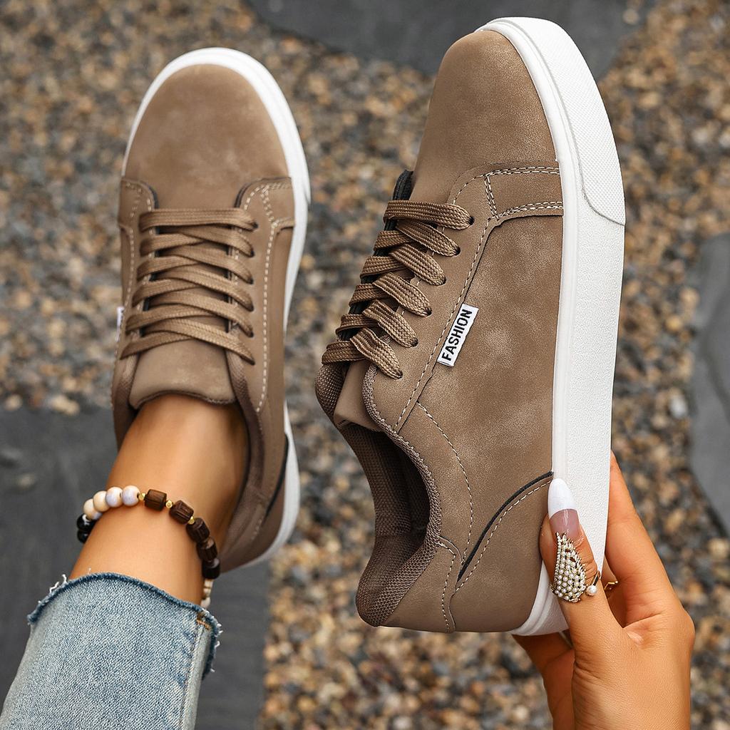 Neue Damen-Schuhe - Runde Zehenpartie Niedrige Freizeitschuhe - Dicke Sohle und Weiche Sohle Einzelne Schuhe
