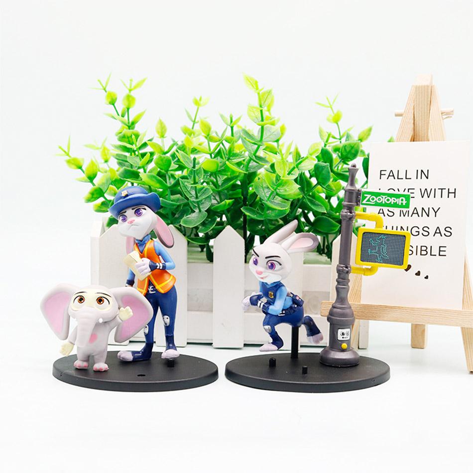 6-Pack Zootopia Action Figures Ornaments Creative Desktop Decor Mini Car Accessories Healing Home Small Statues