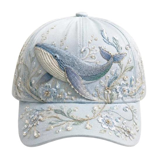Turtle Whale Jellyfish Pattern Cap Ocean Creatures Baseball Cap, Adjustable Sun Hat with Sea Back Buckle Animal Patterns, Trucker for Men And