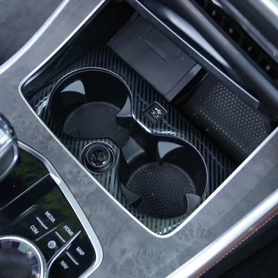 Carbon Fiber Auto Central Water Cup Holder Frame Cover Trim Interior Sticker ABS Decoration Accessories For BMW X5 G05 -21