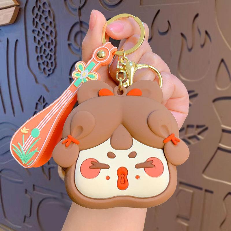 Cartoon Exquisite Datang Lady Change Bag Keychain Creative Women'S Schoolbag Pendant Car Key Chain Gift
