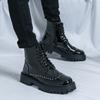 Fashion Lace up high top leather shoes Trendy men's classic styles Leisure Outdoor Street daily Plus Size Nightclub party shoes Hot