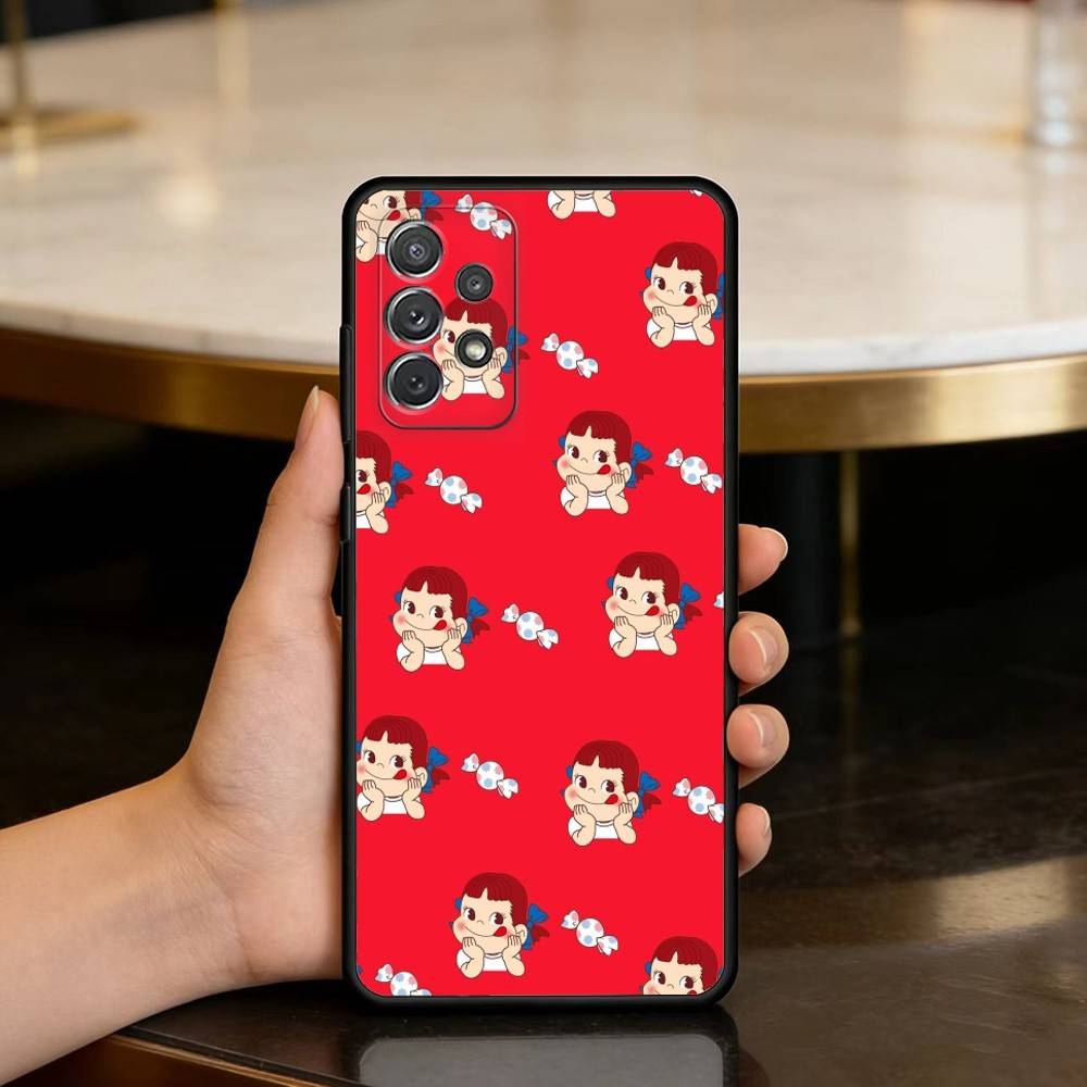 F-Fujiya-Milkys-Peko-C-Chan Soft Silicone Black Cover Phone Case For Samsung Galaxy A73,A72,A71,A70,A53,A52,A51
