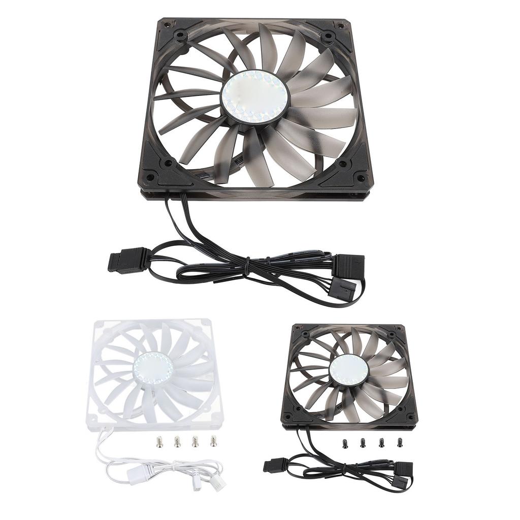 140mm ARGB PWM Fan Ultra Thin Fan Speed 300‑1100RPM 76.5CFM Hydraulic Bearing Silent Computer Case Fan 15 Blade ABS for Office