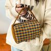 Original Silver Powder Color Matching Woven Pattern Pillow, New Hand Bag, Small Bag, Portable Cosmetic Bag, Storage Bag, Finishing Bag.