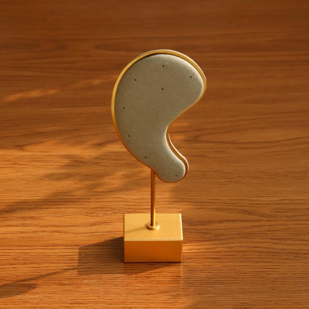 Ear Shape Earring Display Stand Microfiber Charms-Earring Hanging Rack Ear Clip Holder Stud Jewelry Organizer Storage Showcase