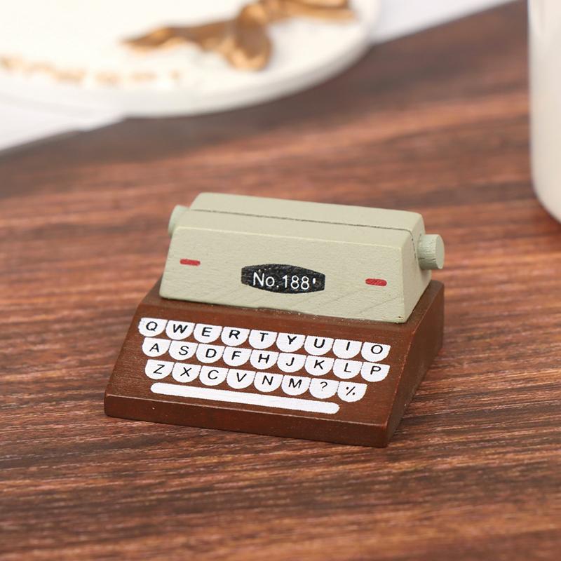 1Pc 1:12 Dollhouse Miniature Typewriter Cashier Typewriter Model Doll Decor Toy